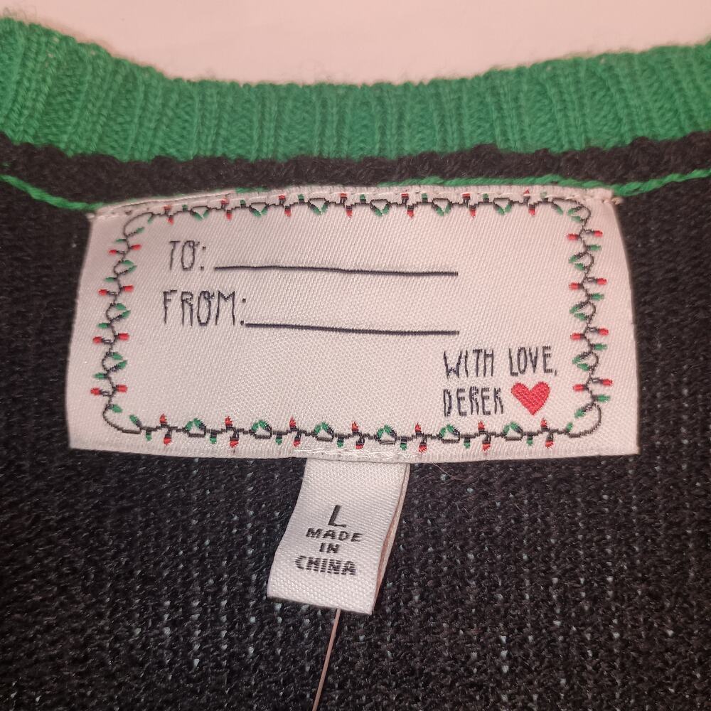 Christmas Sweater "Treat Your Elf" Ugly Sweater Sequins PomPom Bells NWT Size LG - Picture 3 of 10